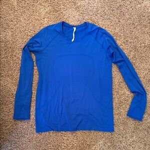 Lululemon Cerulean Blue Swiftly Tech Long Sleeve 2.0 Hip Length Shirt - 14